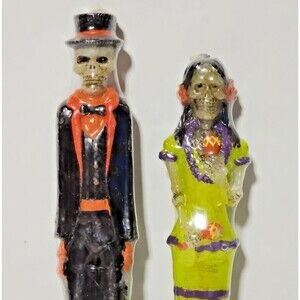 World Market Muertos Taper Candle Mariachi Lady Groom Couple Wedding Cake Topper